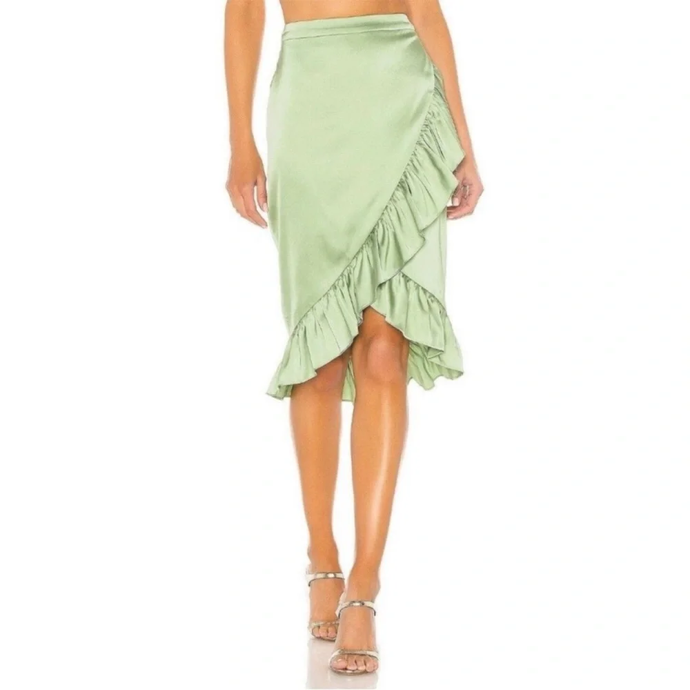 NBD Mint Ruffle Midi Skirt - Picture 2 of 6